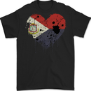 Love Flag Saint Martin Football Mens Gildan Cotton T-Shirt Black
