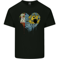 Love Flag Saint Pierre and Miquelon Mens Cotton T-Shirt Tee Top Black