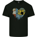 Love Flag Saint Pierre and Miquelon Mens Cotton T-Shirt Tee Top Black