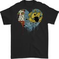 Love Flag Saint Pierre and Miquelon Mens Gildan Cotton T-Shirt Black