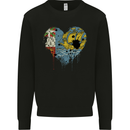 Love Flag Saint Pierre and Miquelon Mens Sweatshirt Jumper Black
