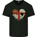 Love Flag Sark Football Mens V-Neck Cotton T-Shirt Black