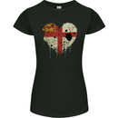 Love Flag Sark Football Womens Petite Cut T-Shirt Black