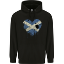 Love Flag Scotland Scottish Football Rugby Mens 80% Cotton Hoodie Black