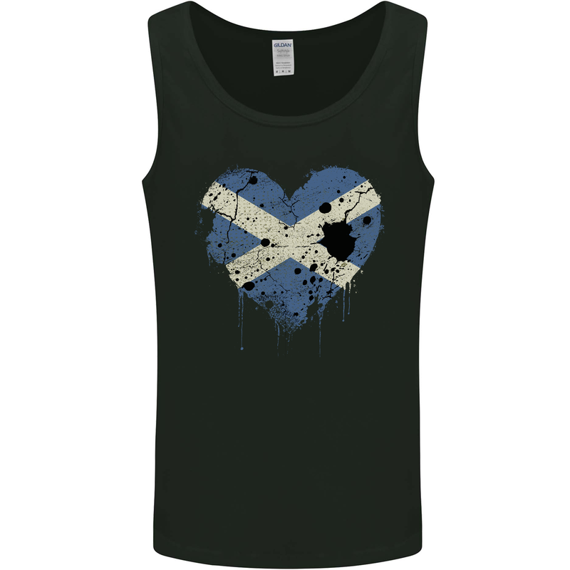 Love Flag Scotland Scottish Football Rugby Mens Vest Tank Top Black