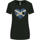 Love Flag Scotland Scottish Football Rugby Womens Wider Cut T-Shirt Black