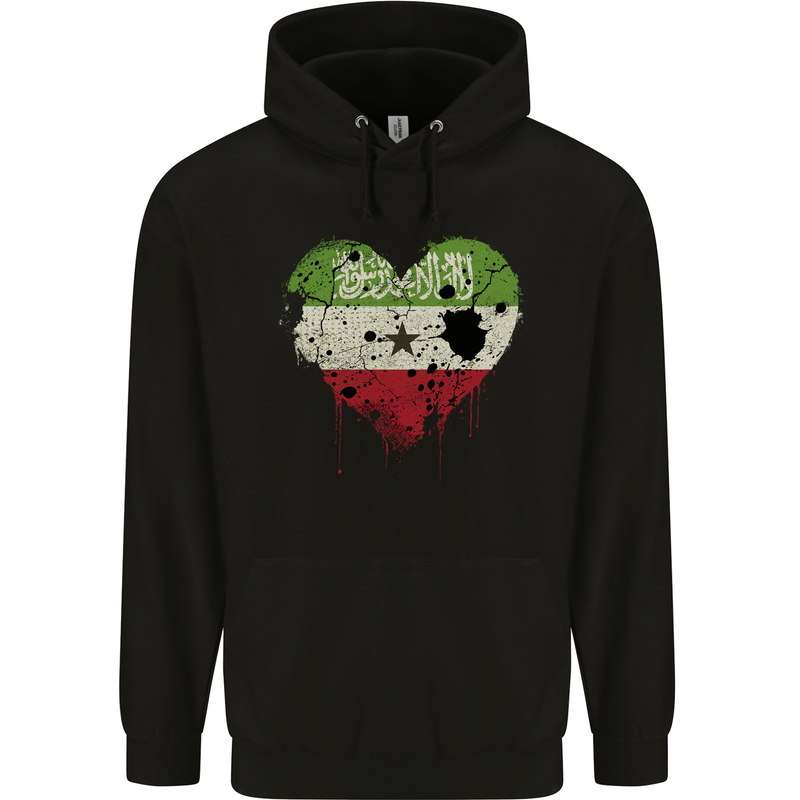 Love Flag Somaliland Football Childrens Kids Hoodie Black