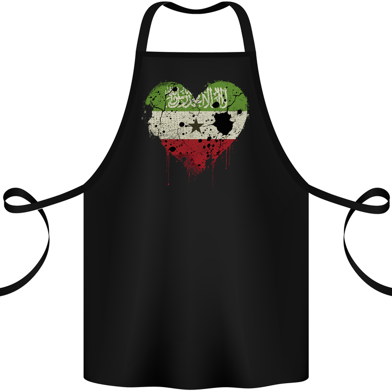 Love Flag Somaliland Football Cotton Apron 100% Organic Black