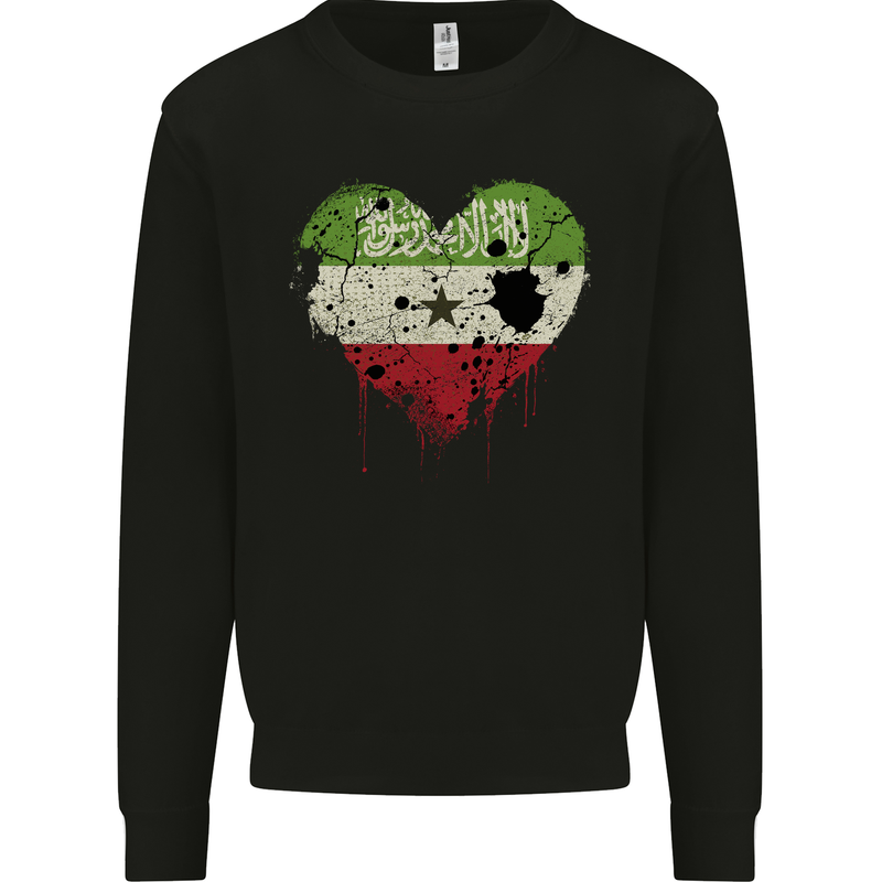 Love Flag Somaliland Football Mens Sweatshirt Jumper Black