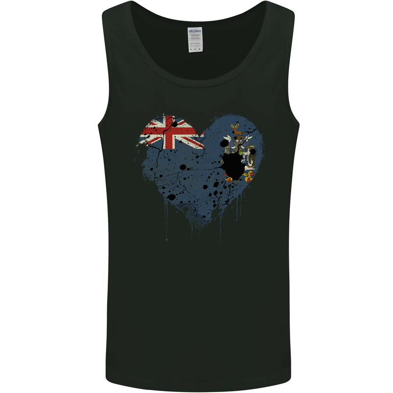 Love Flag South Georgia and Sandwich Islands Mens Vest Tank Top Black