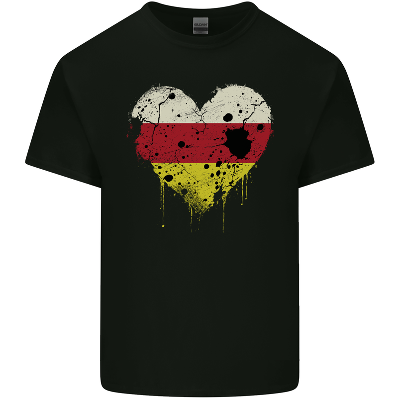 Love Flag South Ossetia Football Mens Cotton T-Shirt Tee Top Black