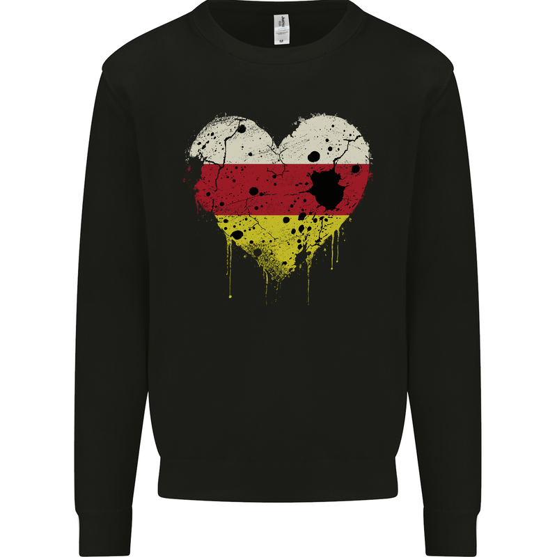 Love Flag South Ossetia Football Mens Sweatshirt Jumper Black