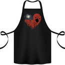 Love Flag Taiwan Football Cotton Apron 100% Organic Black