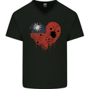 Love Flag Taiwan Football Mens V-Neck Cotton T-Shirt Black
