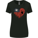 Love Flag Taiwan Football Womens Wider Cut T-Shirt Black