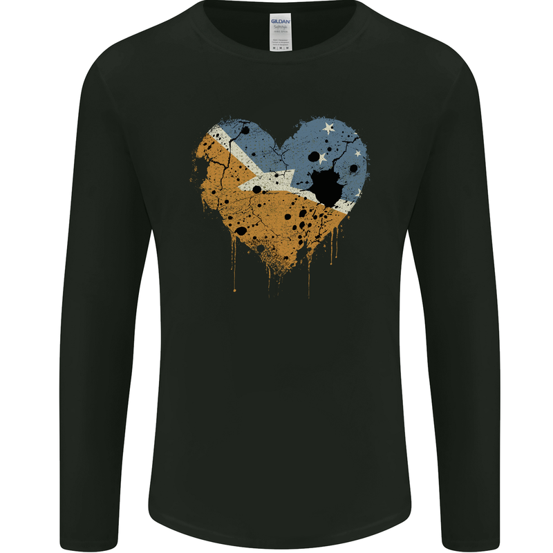 Love Flag Tierra del Fuego Province Argentina Mens Long Sleeve T-Shirt Black