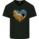 Love Flag Tierra del Fuego Province Argentina Mens V-Neck Cotton T-Shirt Black