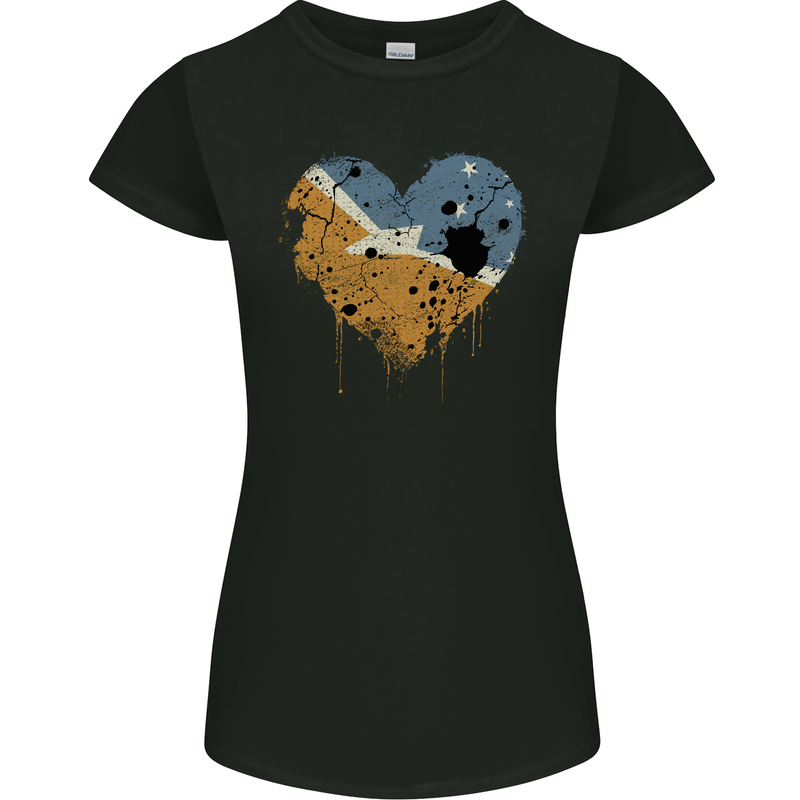 Love Flag Tierra del Fuego Province Argentina Womens Petite Cut T-Shirt Black
