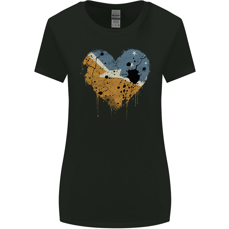 Love Flag Tierra del Fuego Province Argentina Womens Wider Cut T-Shirt Black