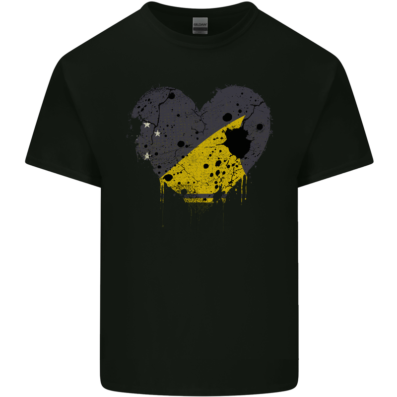 Love Flag Tokelau Football Mens Cotton T-Shirt Tee Top Black