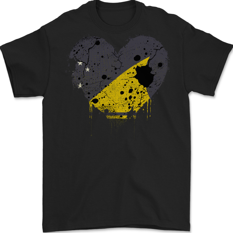 Love Flag Tokelau Football Mens Gildan Cotton T-Shirt Black