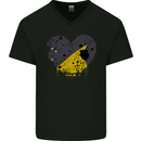 Love Flag Tokelau Football Mens V-Neck Cotton T-Shirt Black