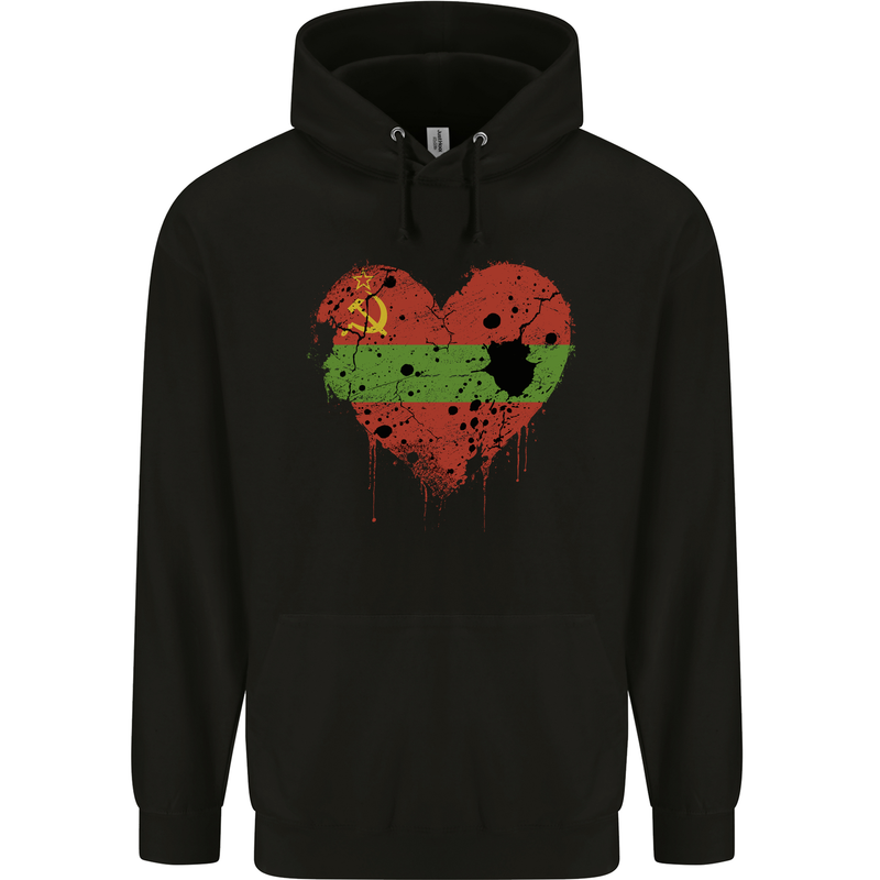 Love Flag Transnistria Football Childrens Kids Hoodie Black