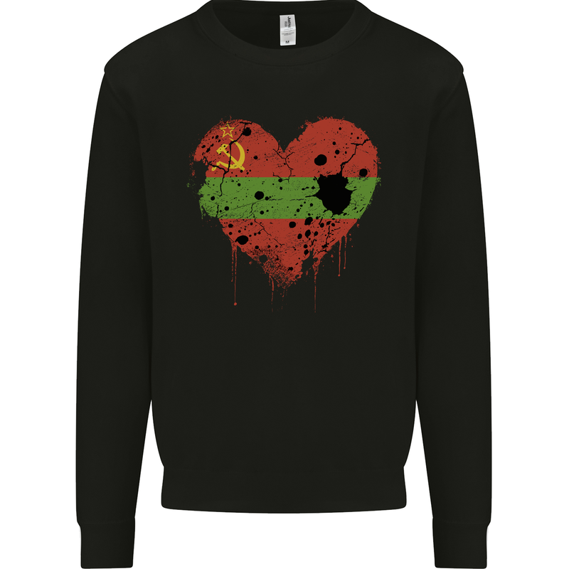 Love Flag Transnistria Football Mens Sweatshirt Jumper Black