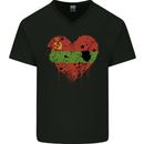 Love Flag Transnistria Football Mens V-Neck Cotton T-Shirt Black