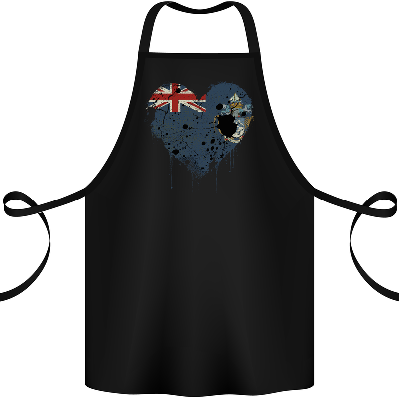 Love Flag Tristan da Cunha Football Cotton Apron 100% Organic Black
