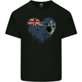 Love Flag Tristan da Cunha Football Mens Cotton T-Shirt Tee Top Black