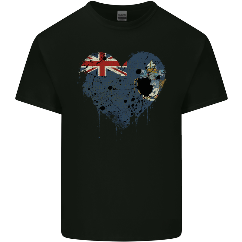 Love Flag Tristan da Cunha Football Mens Cotton T-Shirt Tee Top Black