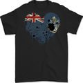 Love Flag Tristan da Cunha Football Mens Gildan Cotton T-Shirt Black
