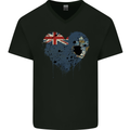 Love Flag Tristan da Cunha Football Mens V-Neck Cotton T-Shirt Black