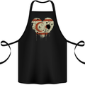 Love Flag Turkish Republic of Northern Cyprus Cotton Apron 100% Organic Black