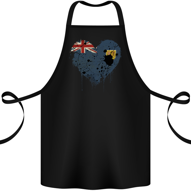 Love Flag Turks and Caicos Islands Football Cotton Apron 100% Organic Black
