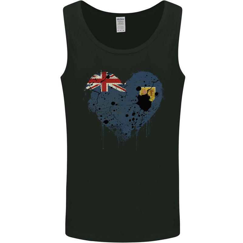 Love Flag Turks and Caicos Islands Football Mens Vest Tank Top Black