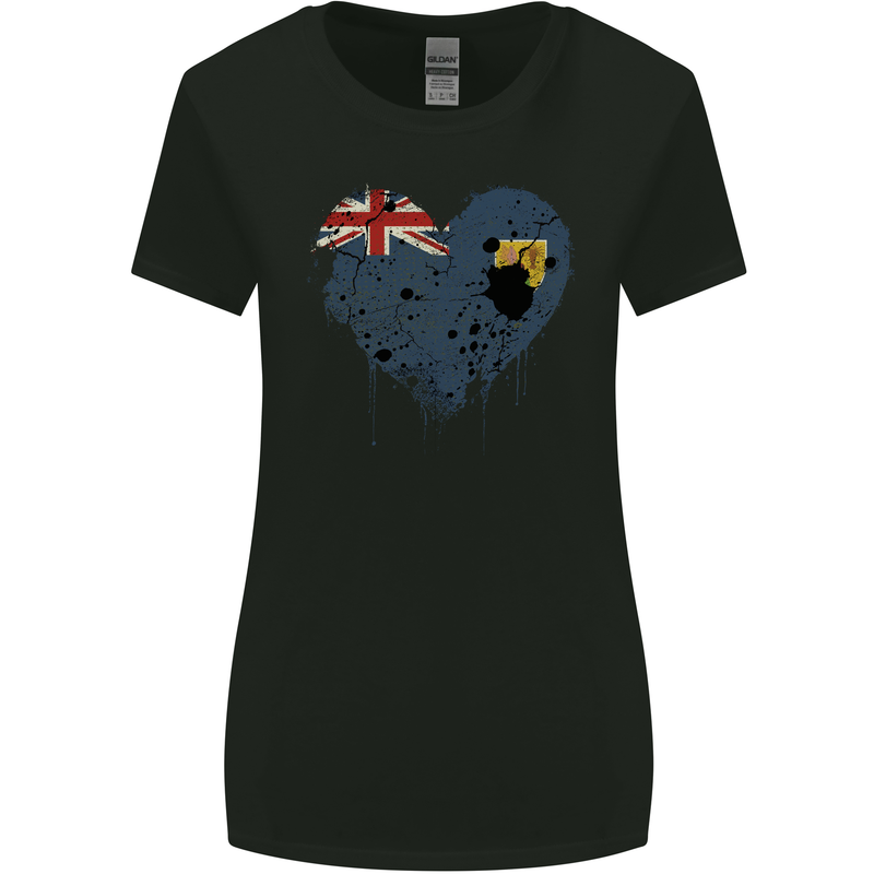 Love Flag Turks and Caicos Islands Football Womens Wider Cut T-Shirt Black