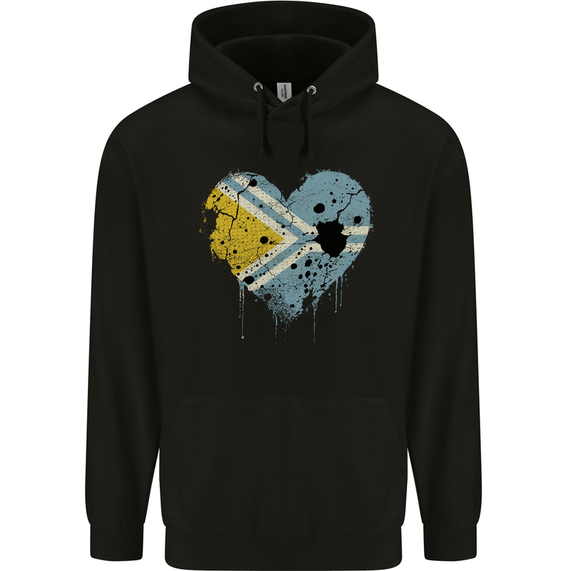 Love Flag Tuva Football Childrens Kids Hoodie Black