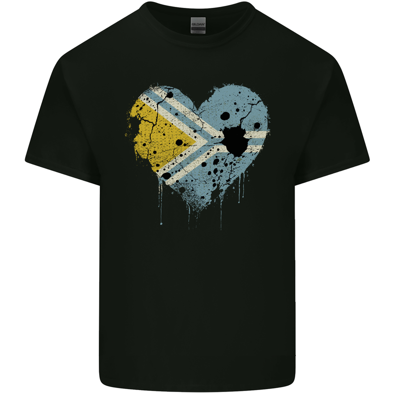 Love Flag Tuva Football Mens Cotton T-Shirt Tee Top Black
