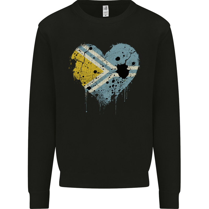 Love Flag Tuva Football Mens Sweatshirt Jumper Black