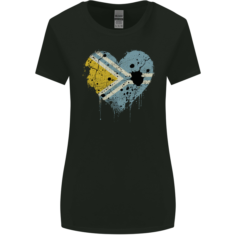 Love Flag Tuva Football Womens Wider Cut T-Shirt Black