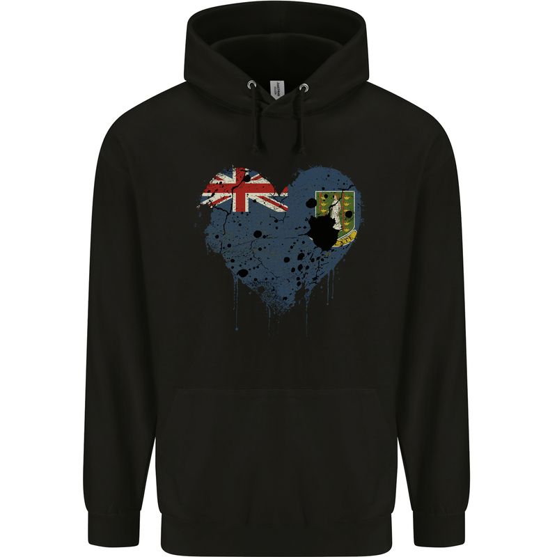 Love Flag Virgin Islands UK Football Childrens Kids Hoodie Black