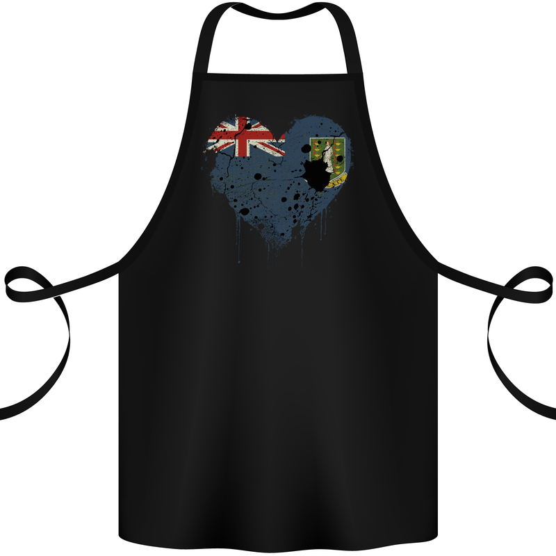Love Flag Virgin Islands UK Football Cotton Apron 100% Organic Black