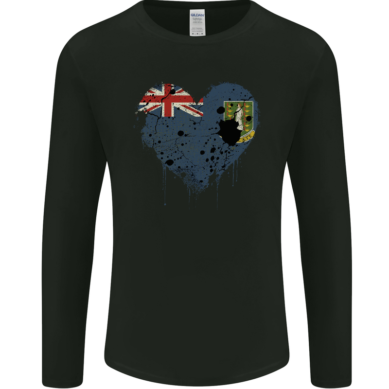 Love Flag Virgin Islands UK Football Mens Long Sleeve T-Shirt Black