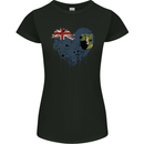 Love Flag Virgin Islands UK Football Womens Petite Cut T-Shirt Black