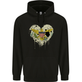 Love Flag Virgin Islands US Football Mens 80% Cotton Hoodie Black