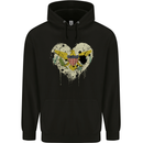 Love Flag Virgin Islands US Football Mens 80% Cotton Hoodie Black
