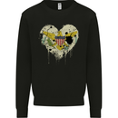 Love Flag Virgin Islands US Football Mens Sweatshirt Jumper Black