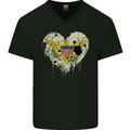 Love Flag Virgin Islands US Football Mens V-Neck Cotton T-Shirt Black